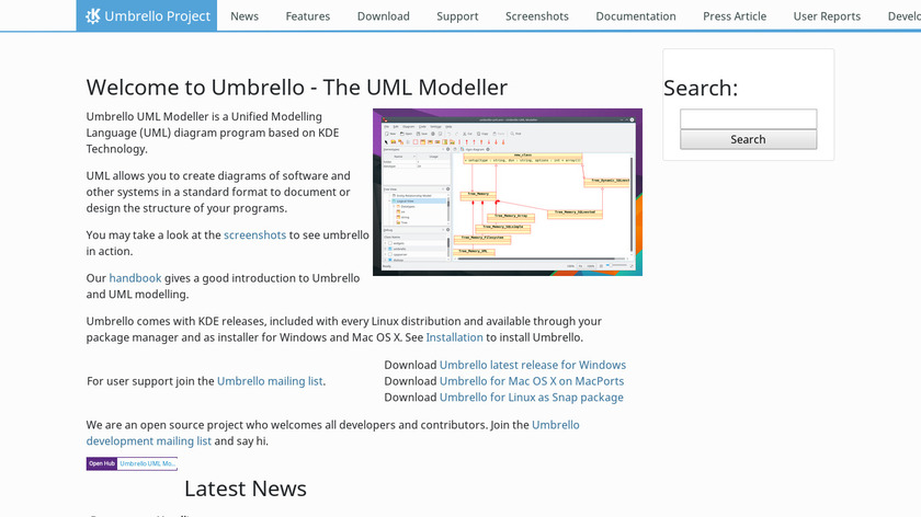 Umbrello Landing Page