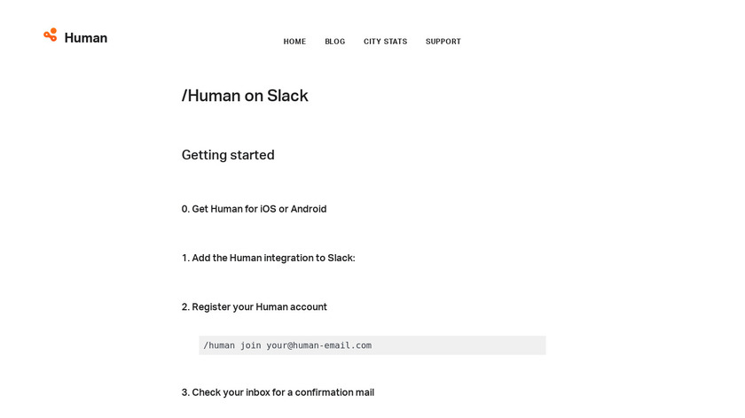 Human for Slack Landing Page