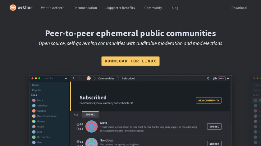 Aether Landing Page