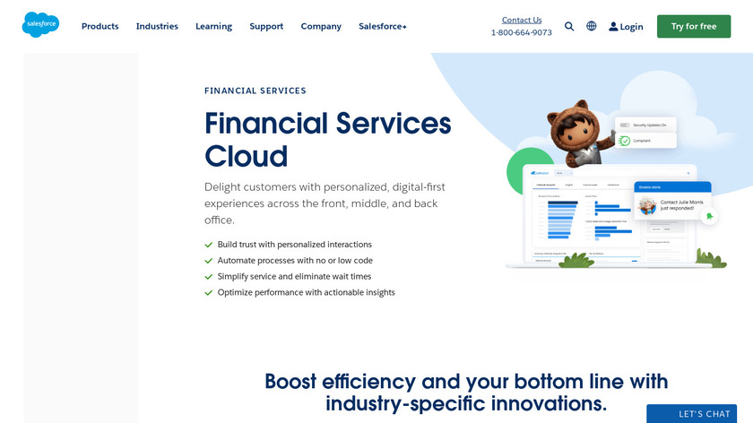 Salesforce Financial Services Cloud Landing Page