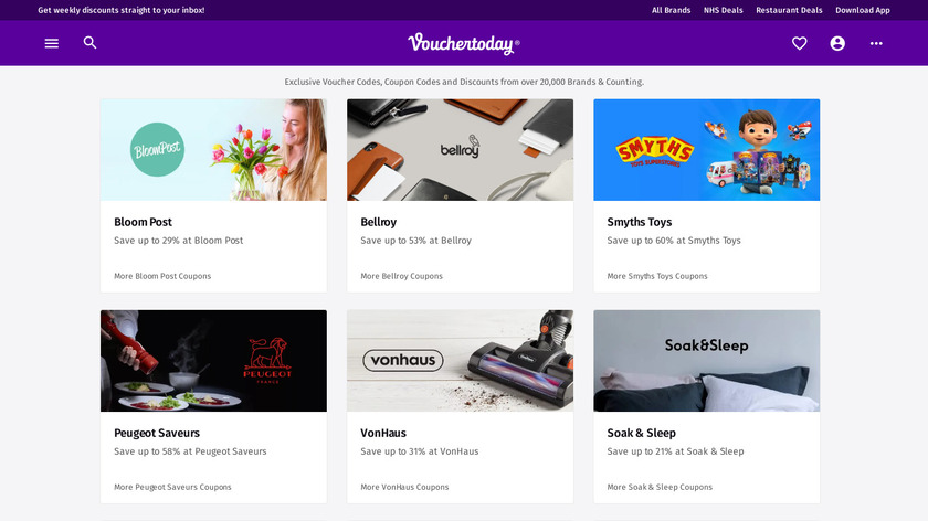 Vouchertoday Landing Page