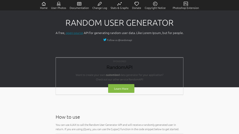 Random User Generator Landing Page