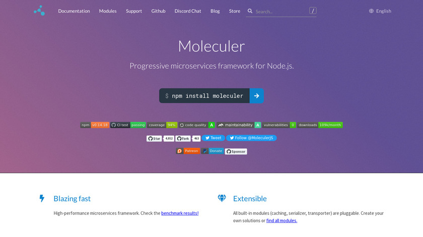 Moleculer Landing Page