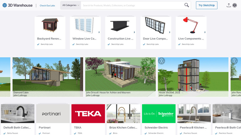 SketchUp 3D Warehouse Landing Page