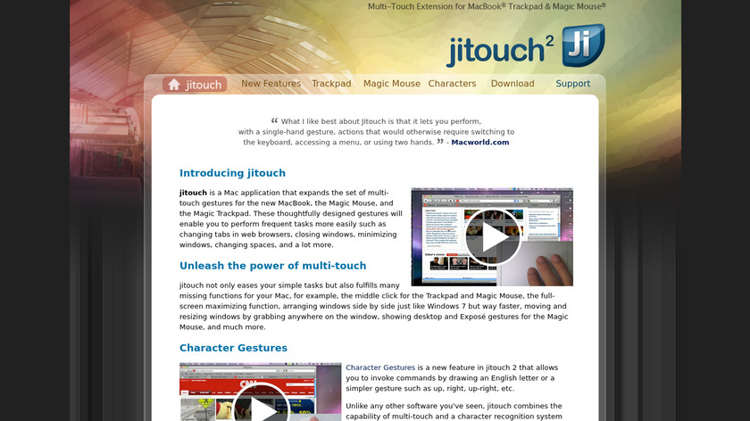 Jitouch Landing Page