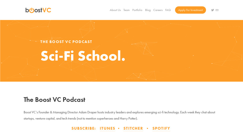 The Boost VC Podcast Landing Page