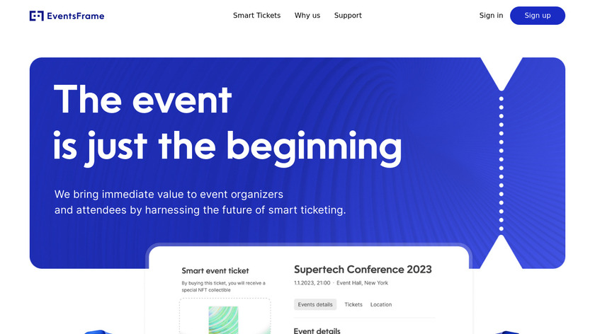 EventsFrame Landing Page