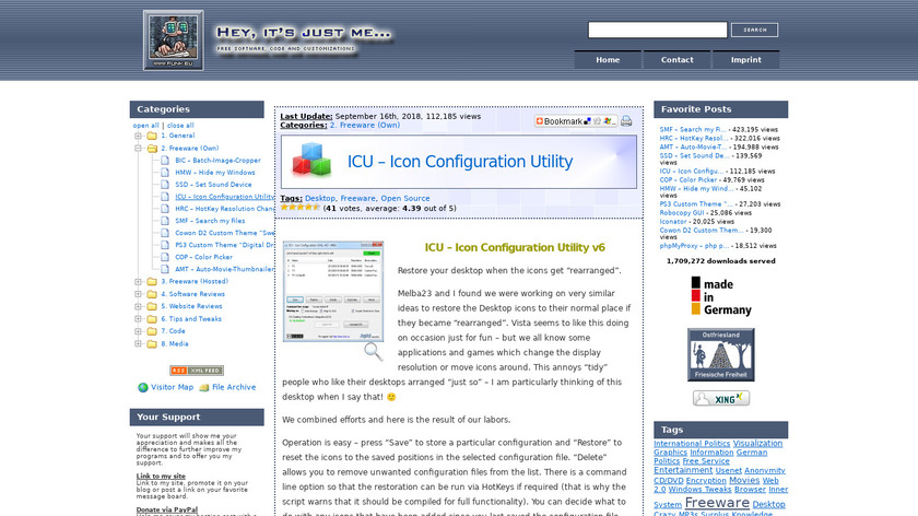 ICU - Icon Configuration Utility Landing Page