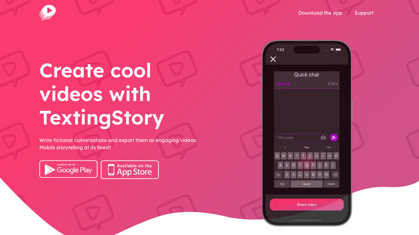 TextingStory Landing Page
