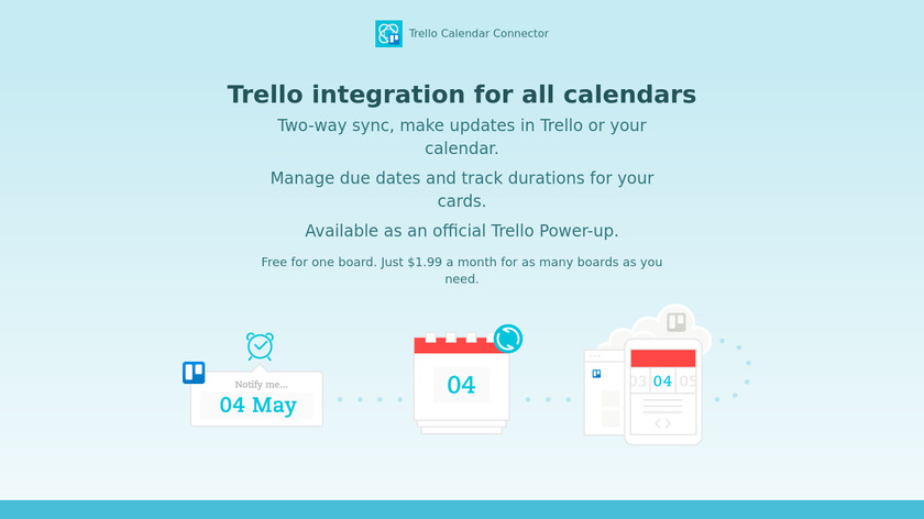 Trello Calendar Connector by Cronofy Landing Page