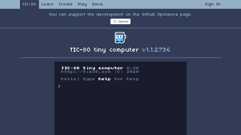 TIC-80 Landing Page