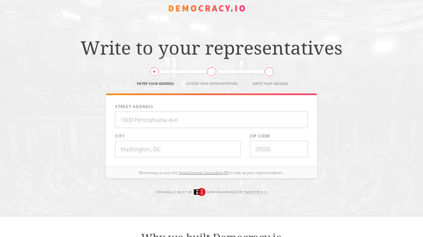 Democracy.io by EFF Landing Page