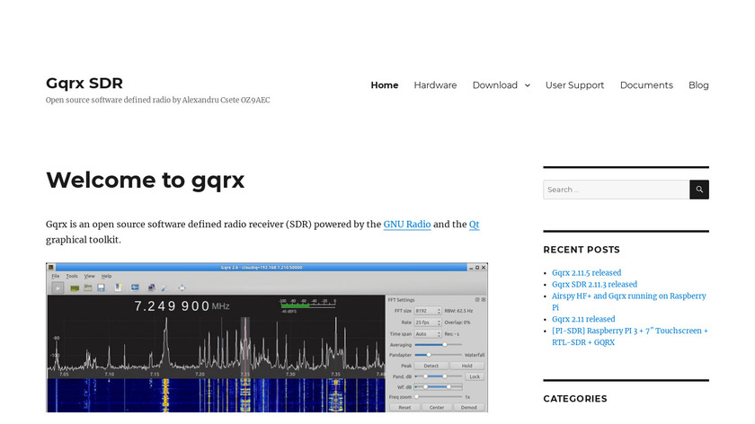 Gqrx Landing Page