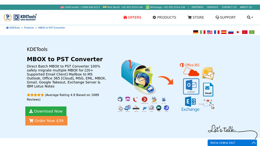 KDETools MBOX to PST Converter Landing Page