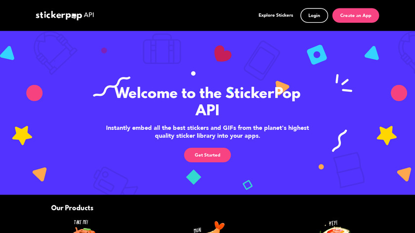 StickerPop API Landing Page