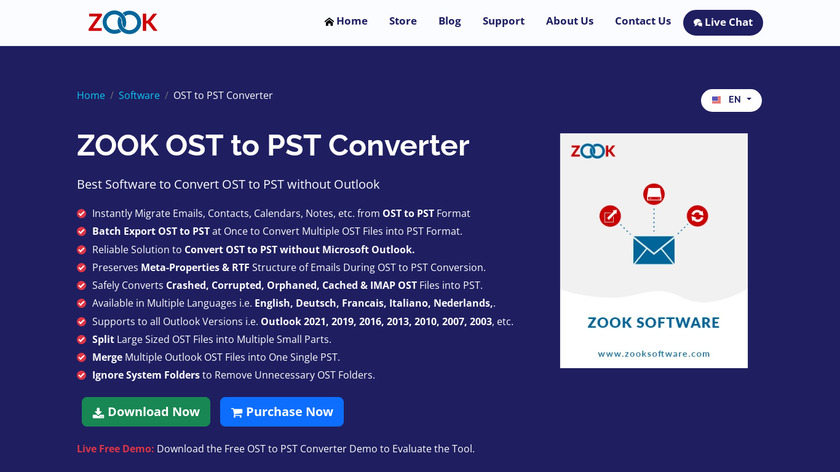 ZOOK OST to PST Converter Landing Page