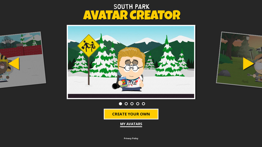South Park Avatar Creator Landing Page