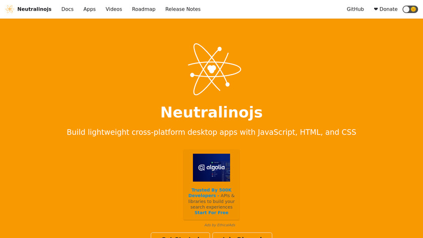 NeutralinoJS Landing Page