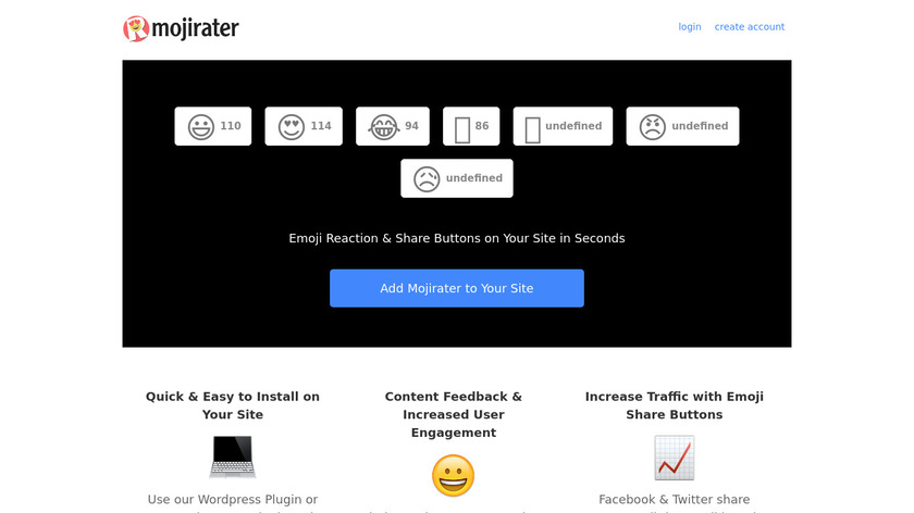 Mojirater Landing Page