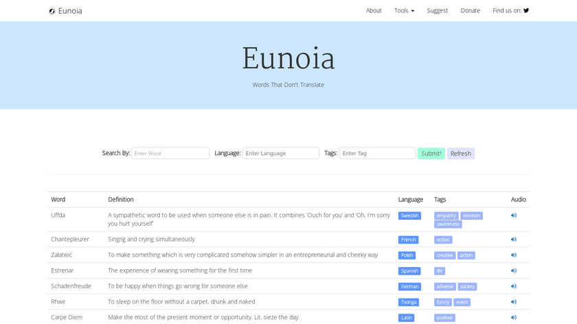 Eunoia Landing Page