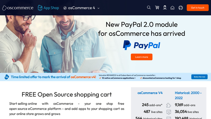 osCommerce Landing Page