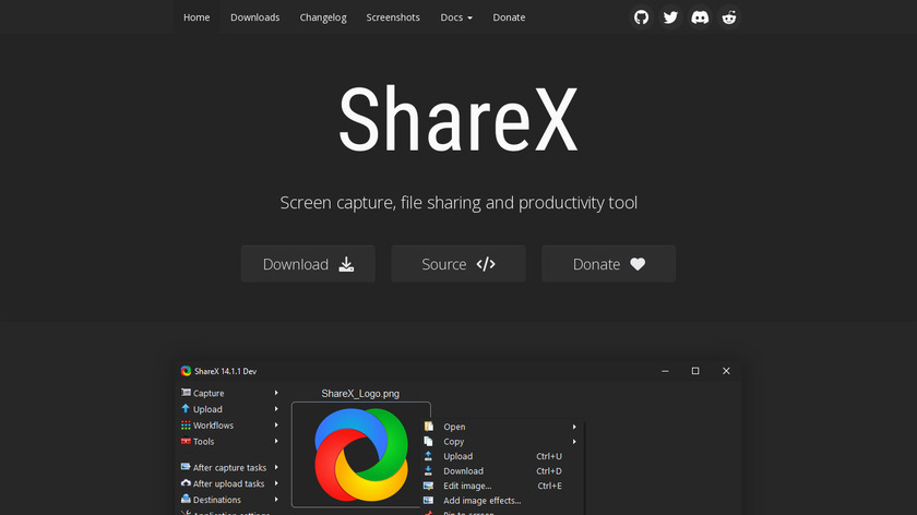ShareX Landing Page