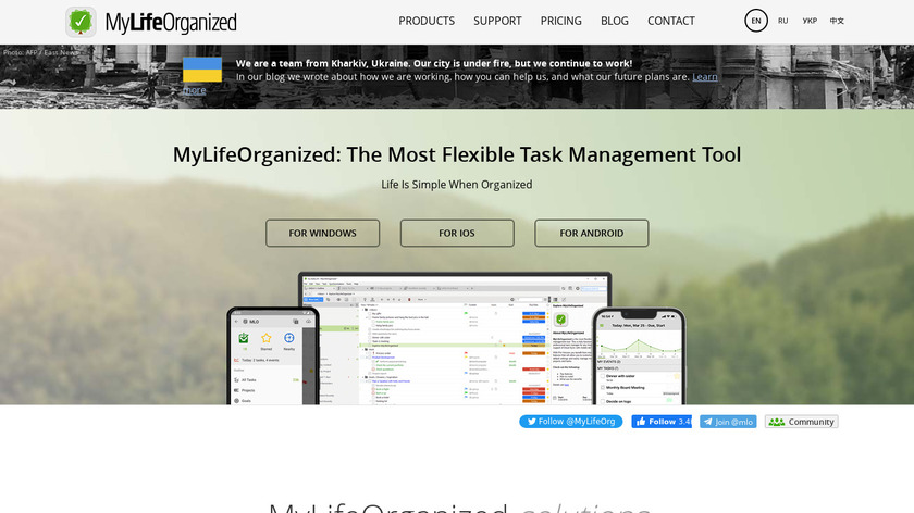 MyLifeOrganized Landing Page