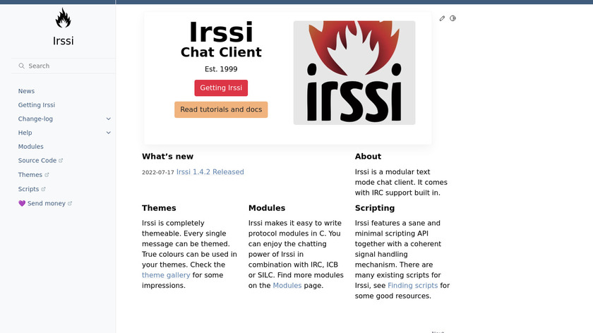 irssi Landing Page