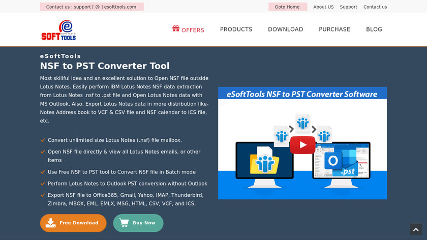 Lotus Notes to Outlook Converter Landing Page