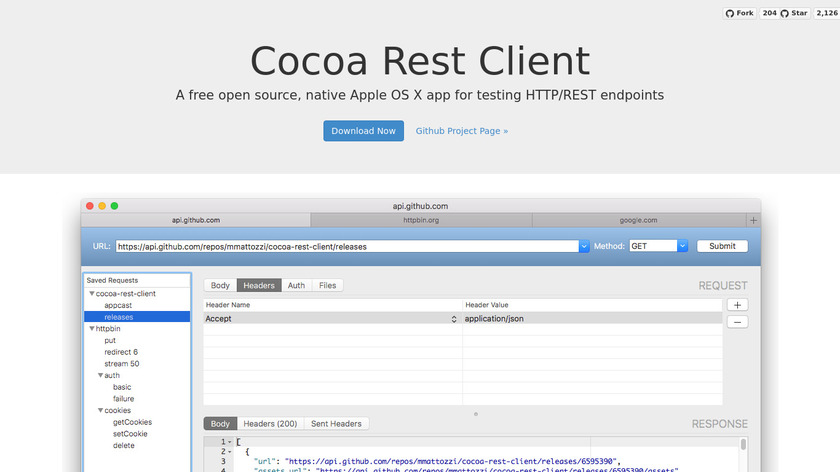 Cocoa Rest Client Landing Page