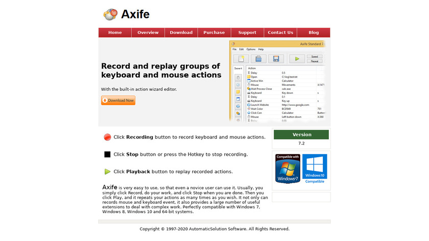 Axife Mouse Recorder Landing Page