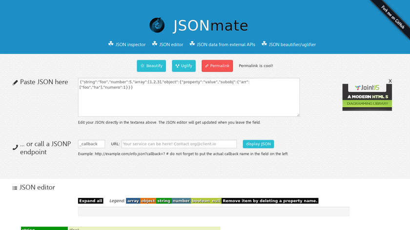 JSONMate Landing Page