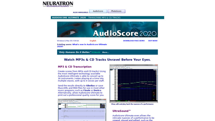 Neuratron AudioScore Landing Page