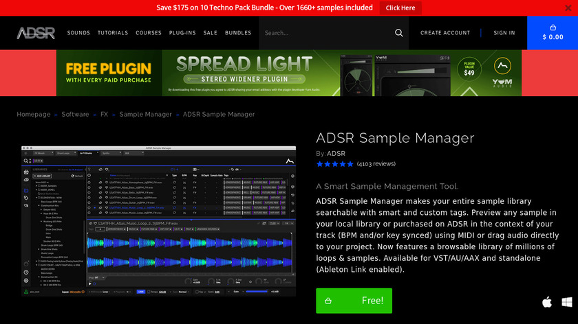 ADSR Sample Manager Landing Page