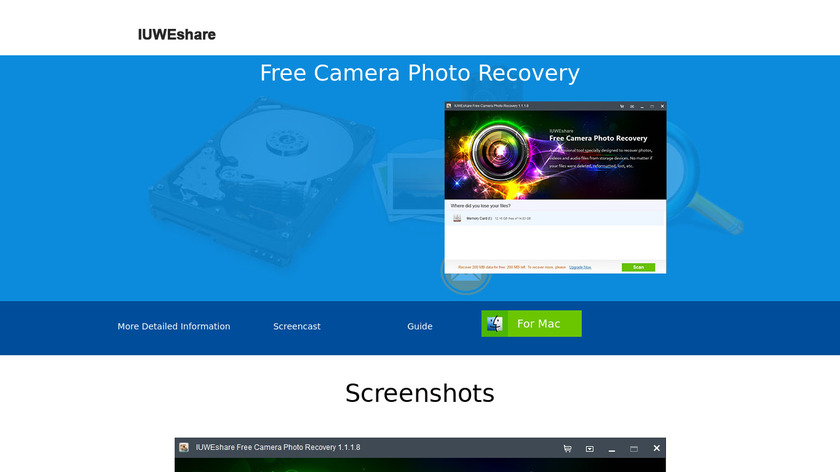 Free Camera Photo Recovery Landing Page