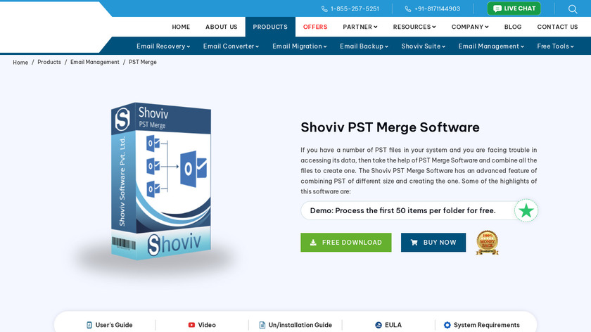 Shoviv PST Merge Landing Page
