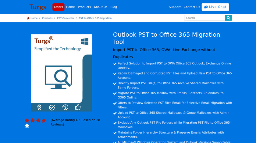 PST to Office 365 Wizard Landing Page