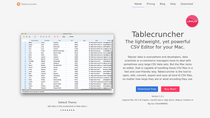 Tablecruncher Landing Page