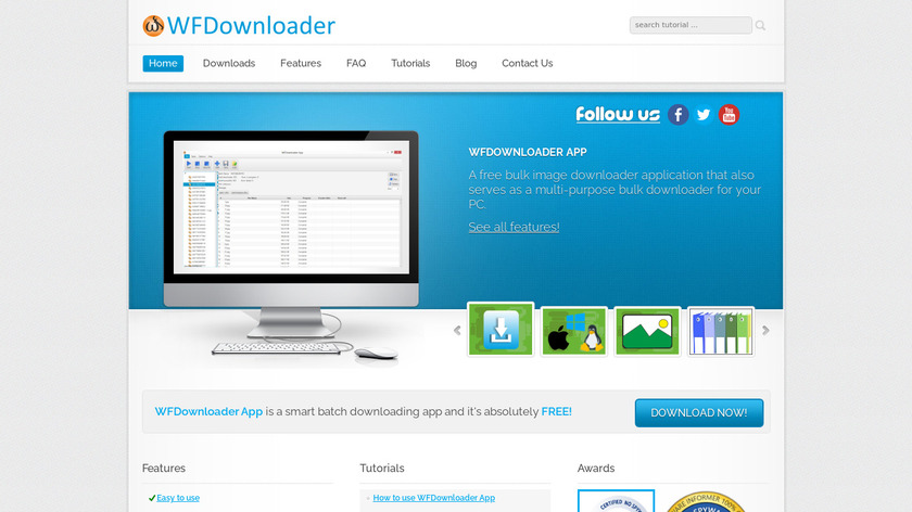 WFDownloader App Landing Page