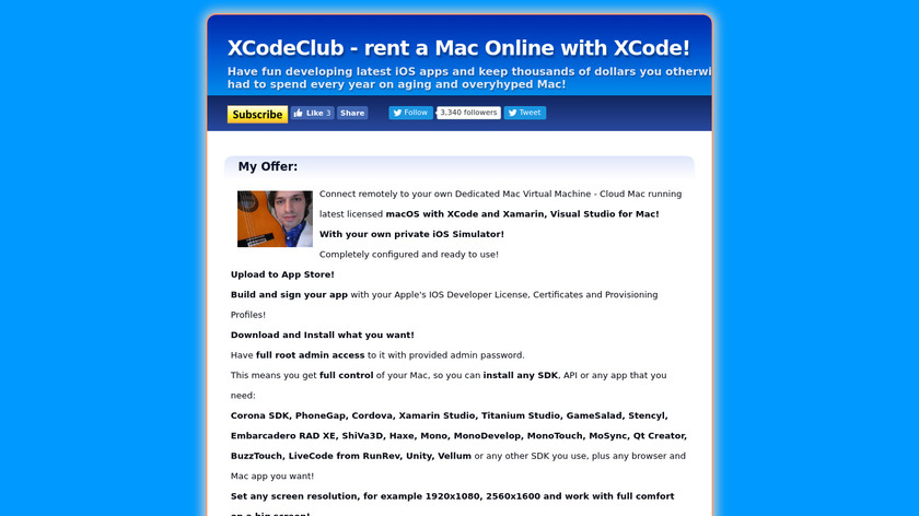 XCodeClub.com Landing Page