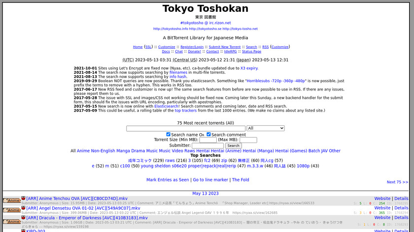 Nyaa Torrents VS Tokyo Toshokan - compare differences & reviews?