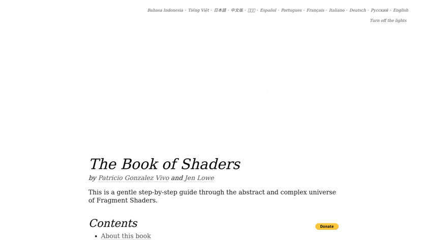 The Book of Shaders Landing Page