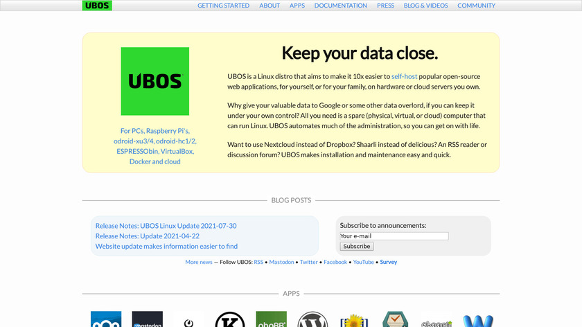 UBOS Landing Page