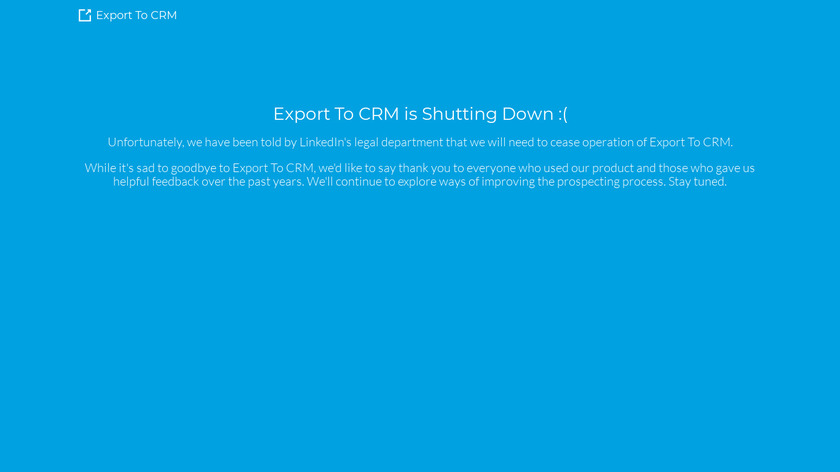 Export To CRM Landing Page