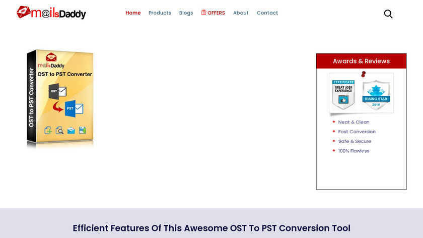 MailsDaddy OST to PST Converter Landing Page