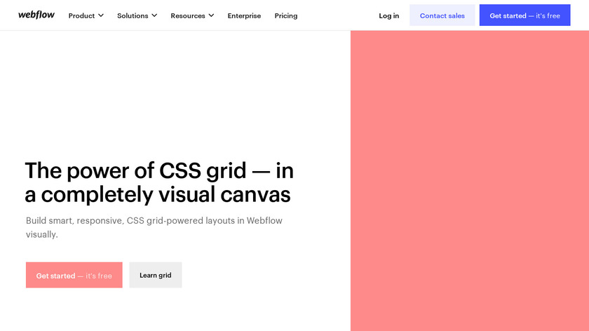 Grid Layout Builder by Webflow Landing Page