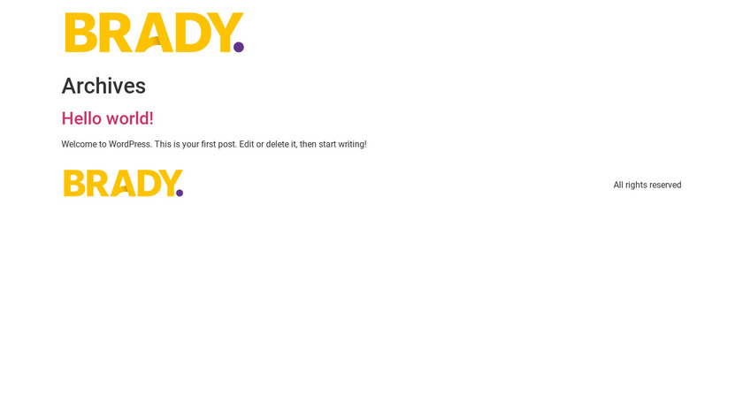 Brady PLC Landing Page