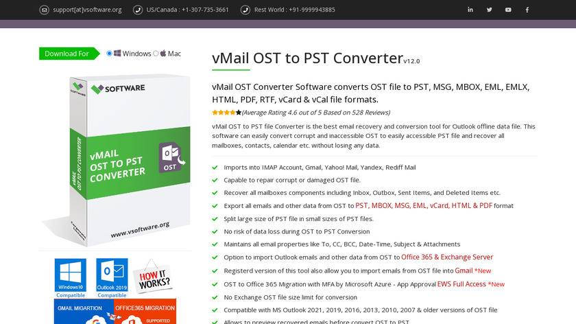 vMail OST to PST converter Landing Page