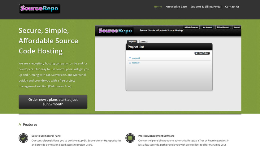 SourceRepo Landing Page