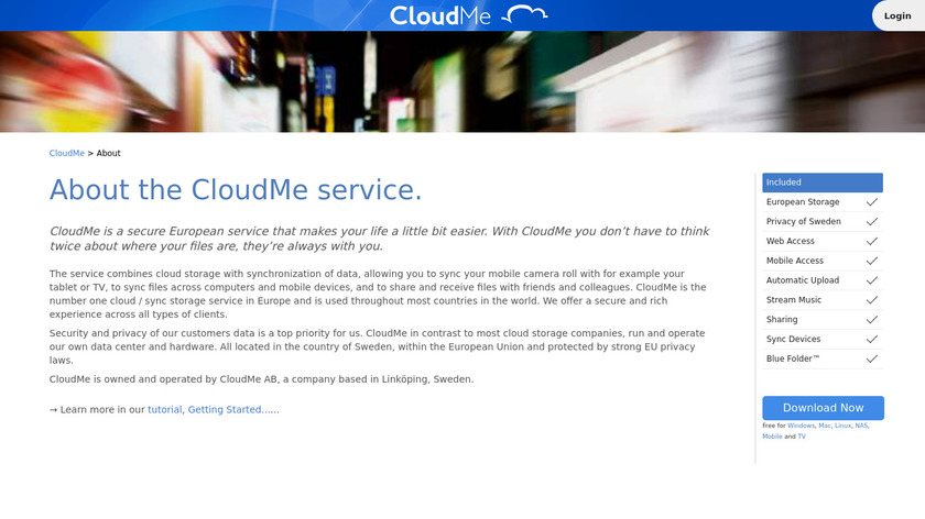 CloudMe Landing Page